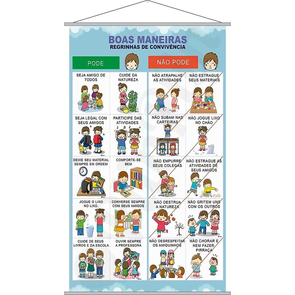 Banner Boas Maneiras Pedagógico Escolar 50x80