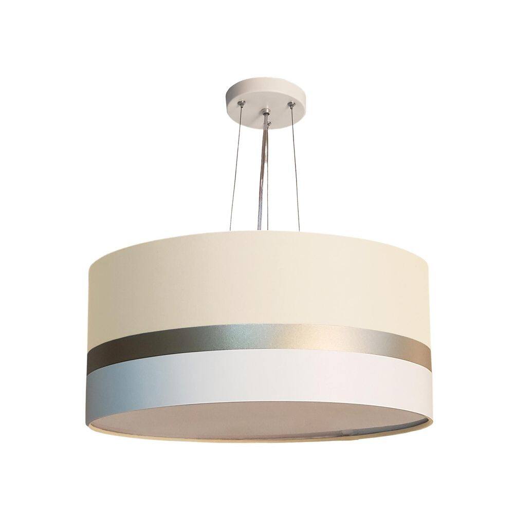 Lustre Pendente Faixas Bronze Cúpula Cru 30X15