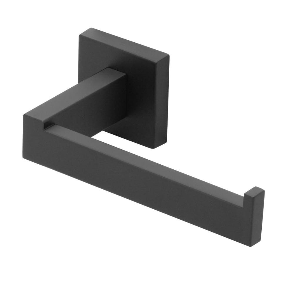 Porta Papel Higiênico Papeleira Quadrado Preto/Black Metal