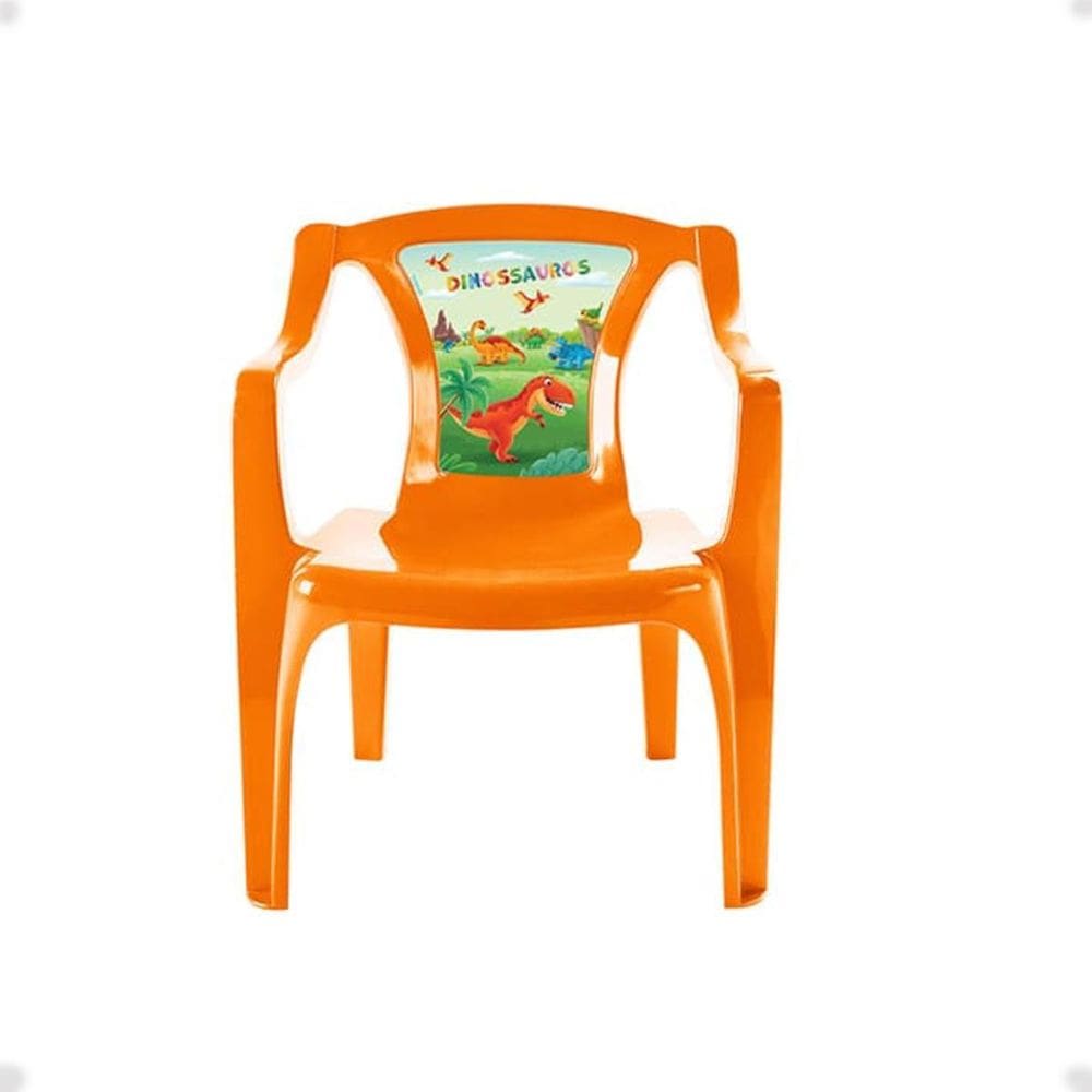 Cadeirinha Poltrona Infantil Laranja Dinossauros Com Label