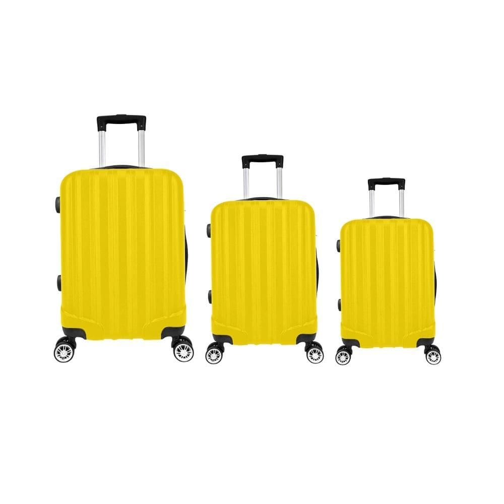 Kit Mala de Viagem abs 3 peças Adventure Fortt Amarela - KMV01-AM
