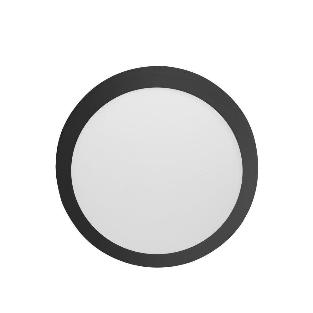 Painel De Led Redondo Sobrepor 24W Preto 6500K Taschibra