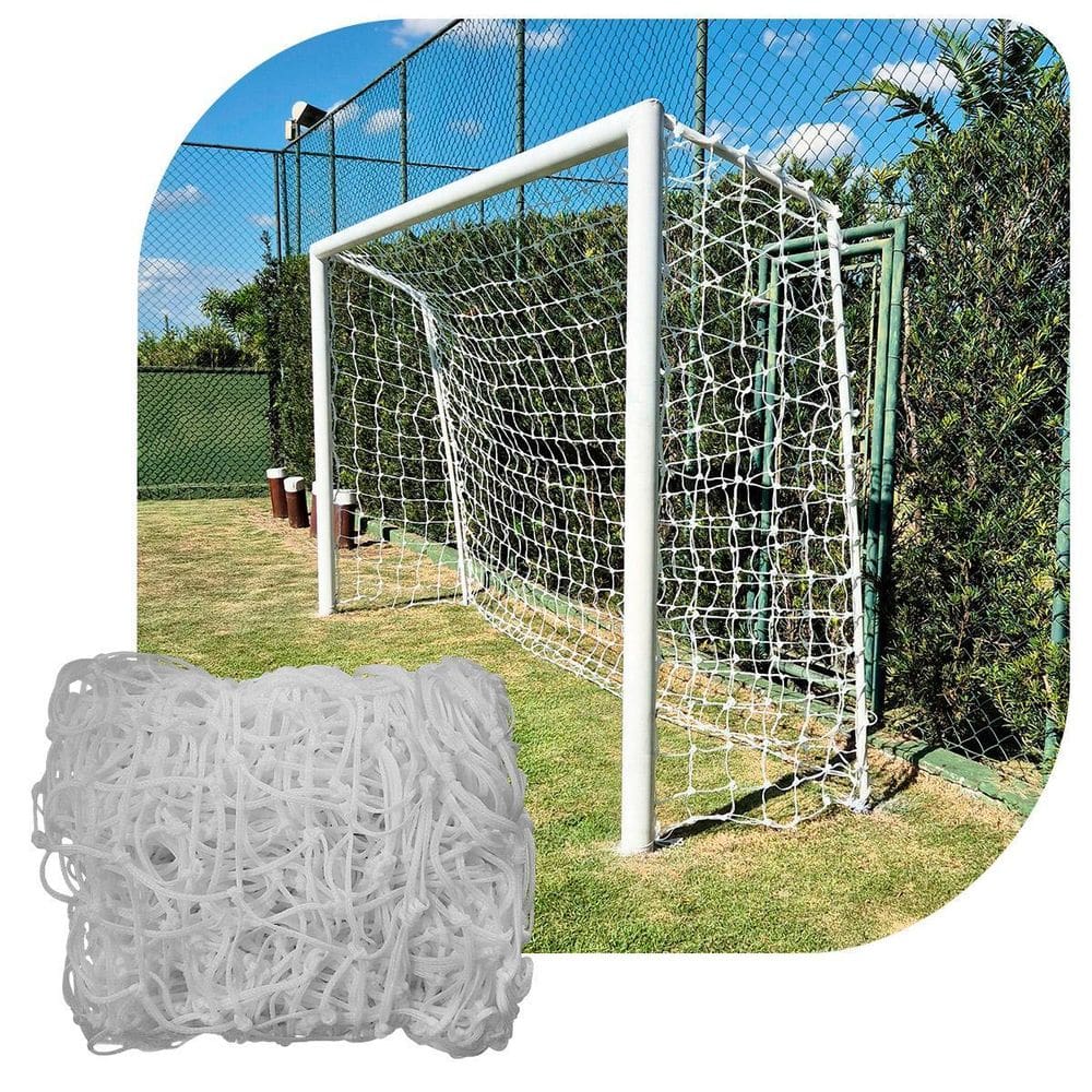 Par De Rede Para Trave De Gol Society Suiço 5Mts Fio 8 Nylon