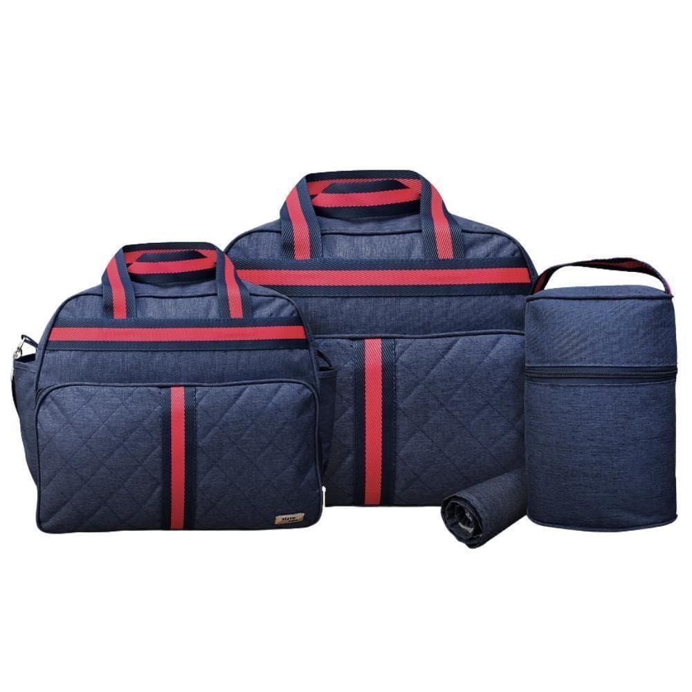 Kit Bolsas Bebê Mave Baby Soft Premium Jeans E Vermelho