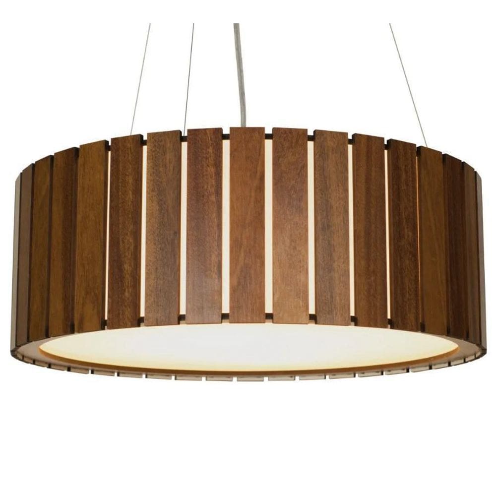 Lustre Pendente Madeira Imbuia Escura - 40cmx40cm