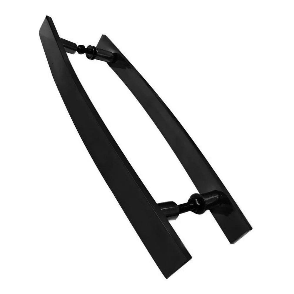 Puxador Para Portas Madeira Vidro Alumínio Curvo Preto 80 Cm