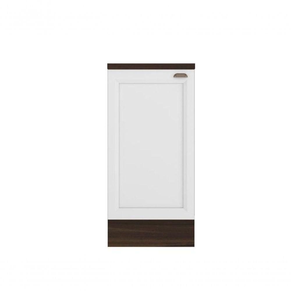Balcão 1 Porta Com Tampo Unna Nogueira/Branco - Poliman