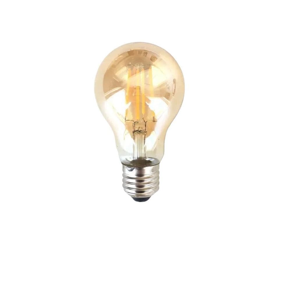 Kit 8 Lampada Filamento Led 4W Vidro Ambar Bulbo Quente