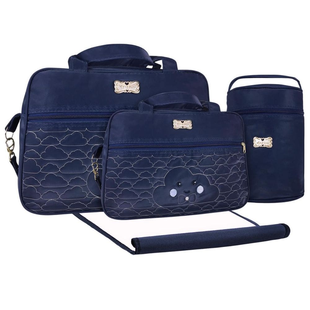 Kit Bolsas Maternidade Mave Baby Luna Soft Azul Marinho