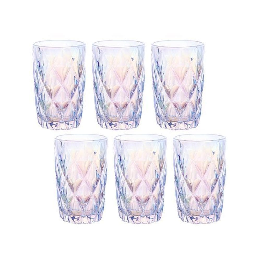Conjunto De Copos Diamante Rainbow 350Ml 6Pçs