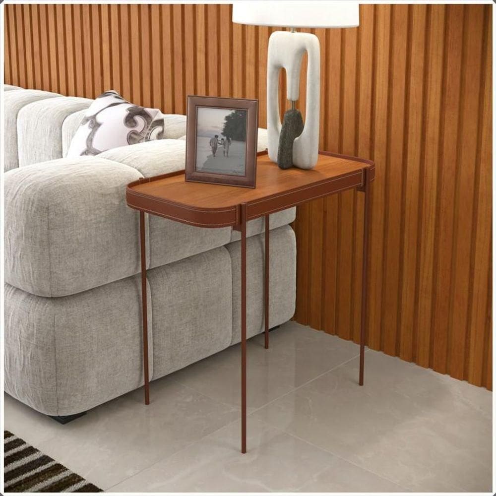 Mesa Lateral Melin G 70x37 Nature Com Pes Metal Cobre