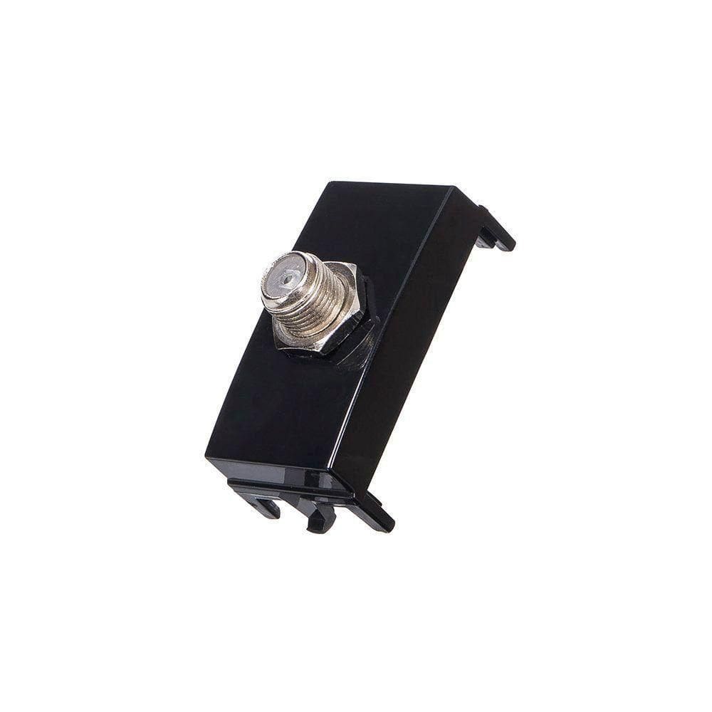 Módulo Tomada Antena De Tv Margirius Sleek Para Cabo Coaxial Preto Ebony