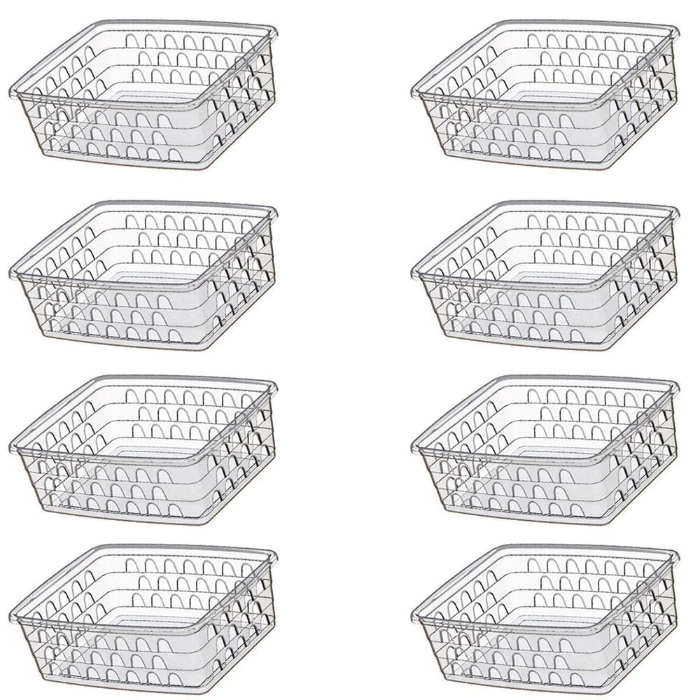 Kit 8 Caixas Cesto Organizador Decorativo Multiuso Transp 11