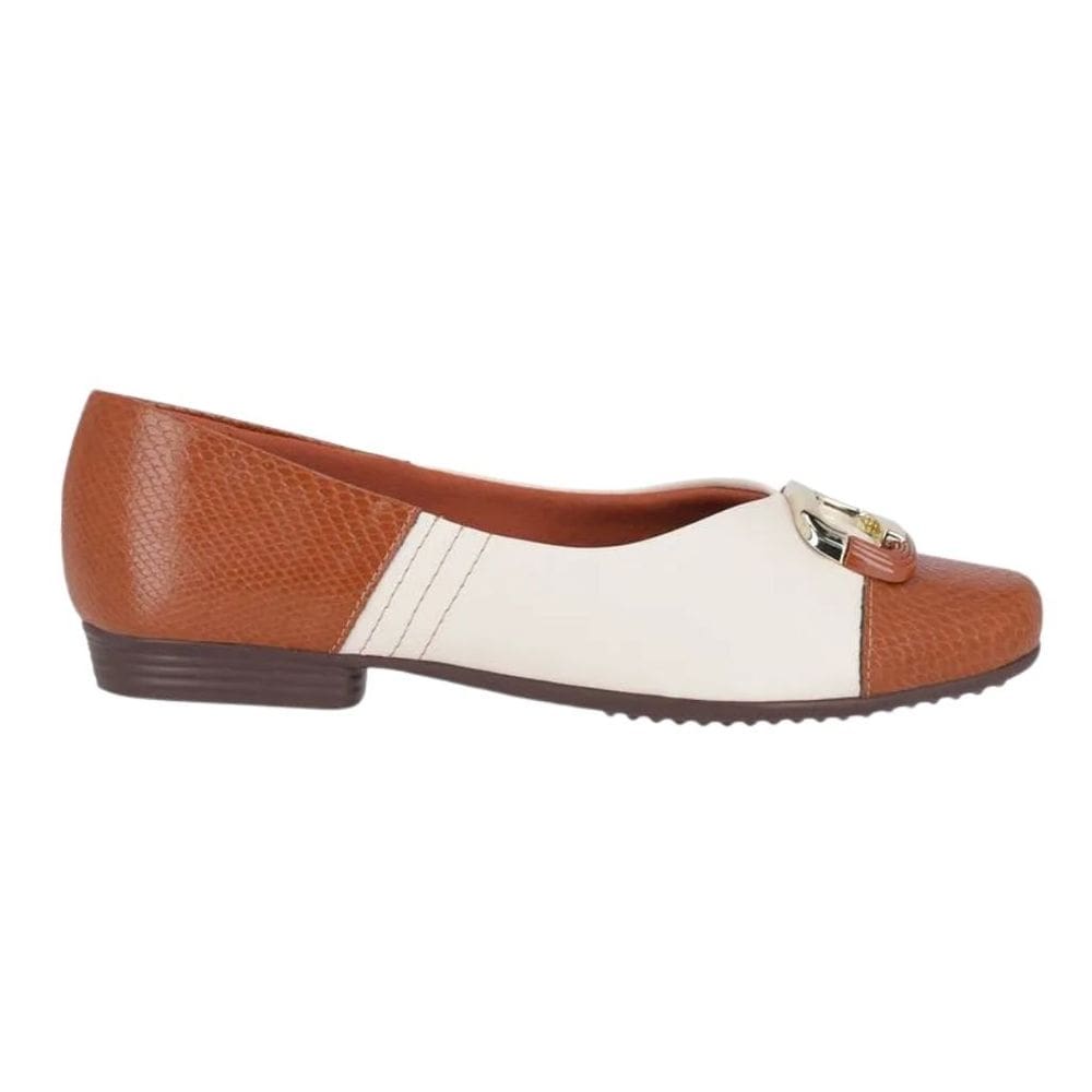 Sapatilha Piccadilly 250262 Feminino Ocre/Off White casual