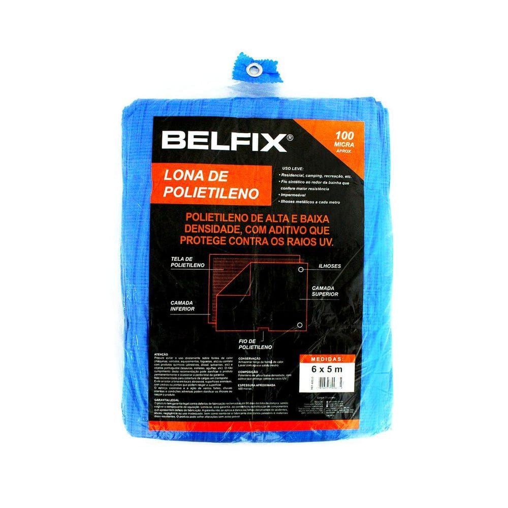 Lona Multiuso De Polietileno 6 X 5 M - Azul
