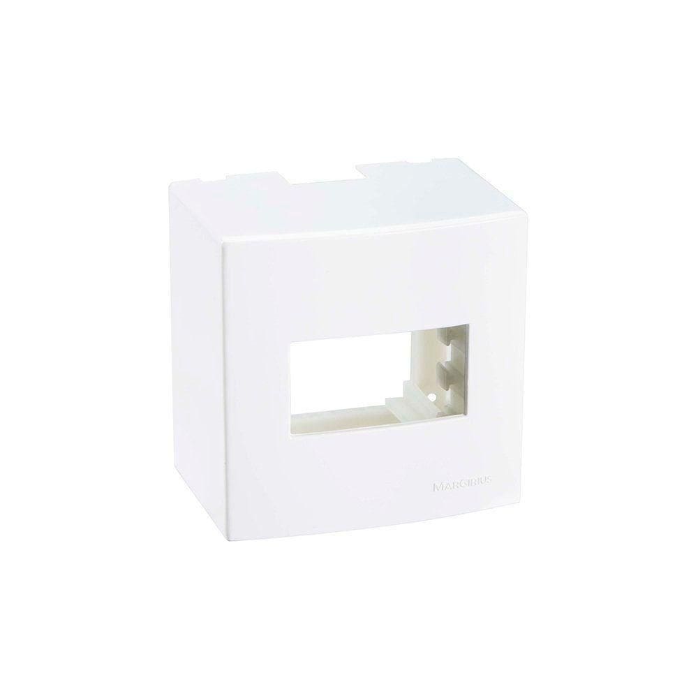 Caixa De Sobrepor Com Suporte Margirius Sleek 75x75 Para 1 Módulo Branca