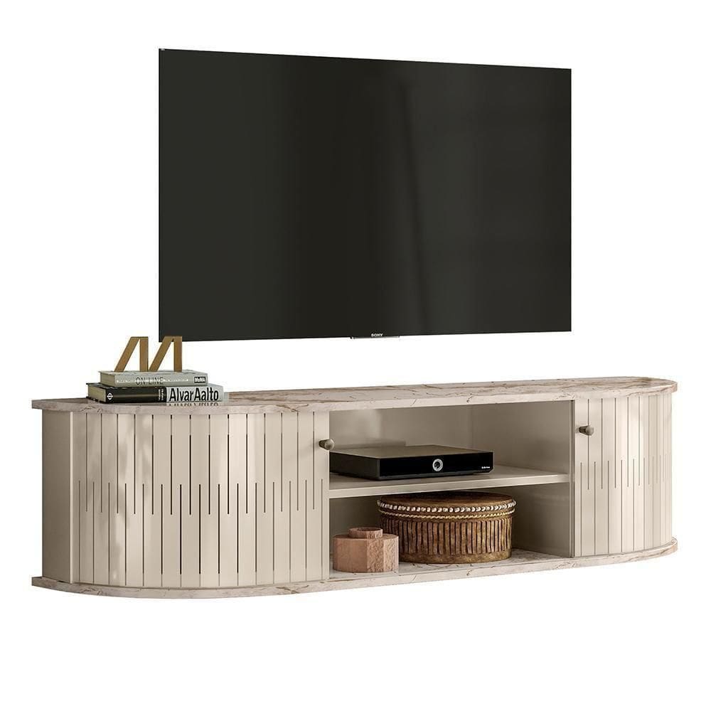 Rack Bancada Suspenso Modena Calacata/off White Para Até 60” - Madetec