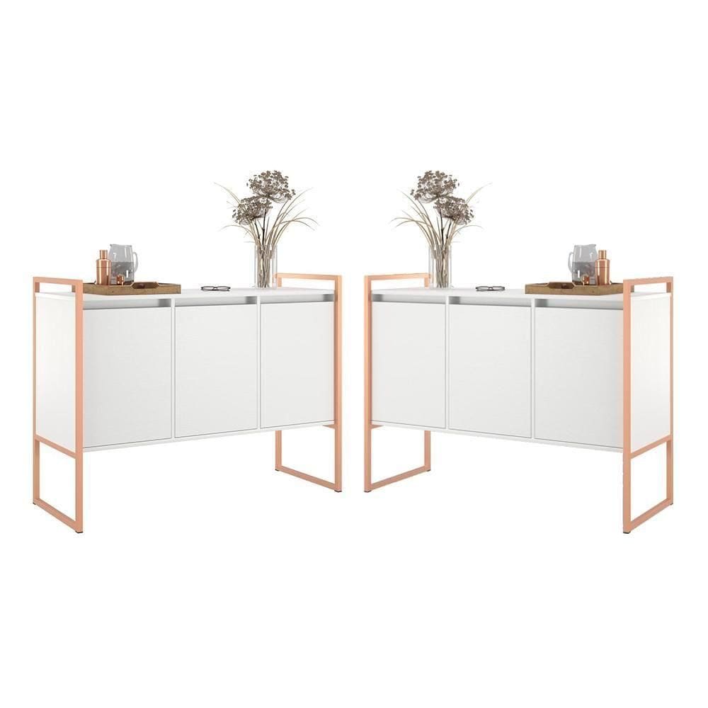 Armario Industrial 3 Portas Balso Branco Cobre Conjunto 2 Peças