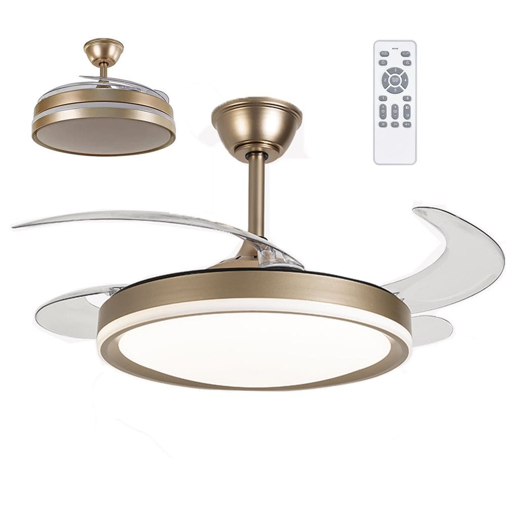 Ventilador de Teto Grande Led 3 em 1 Lampada Pa Retratil Controle Remoto Casa Escritorio Trabalho Moderno Silencioso