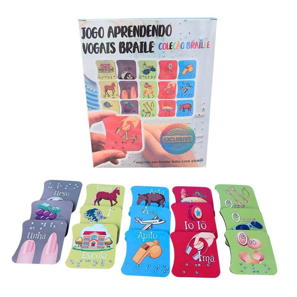 Jogo Sensorial Educativo Em Braile Conhecendo As Vogais