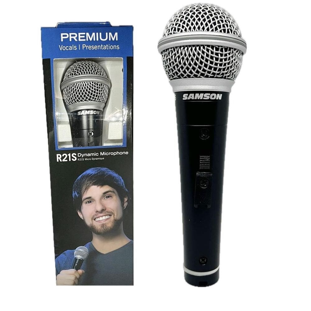 Microfone Samson R21S Com Chave On-Off + Cabo P10 Xlr 3,5M