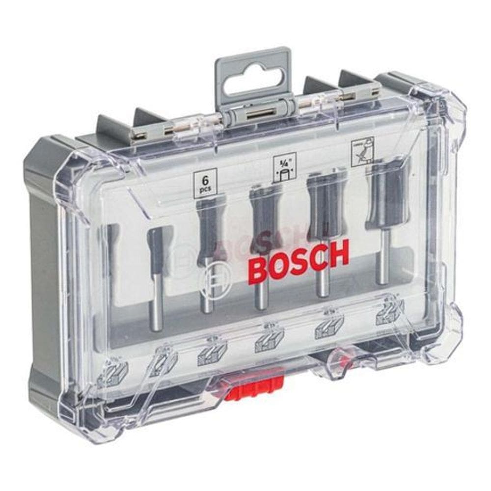 Kit Jogo Fresas Retas Bosch Standard Encaixe 1/4 6 Peças