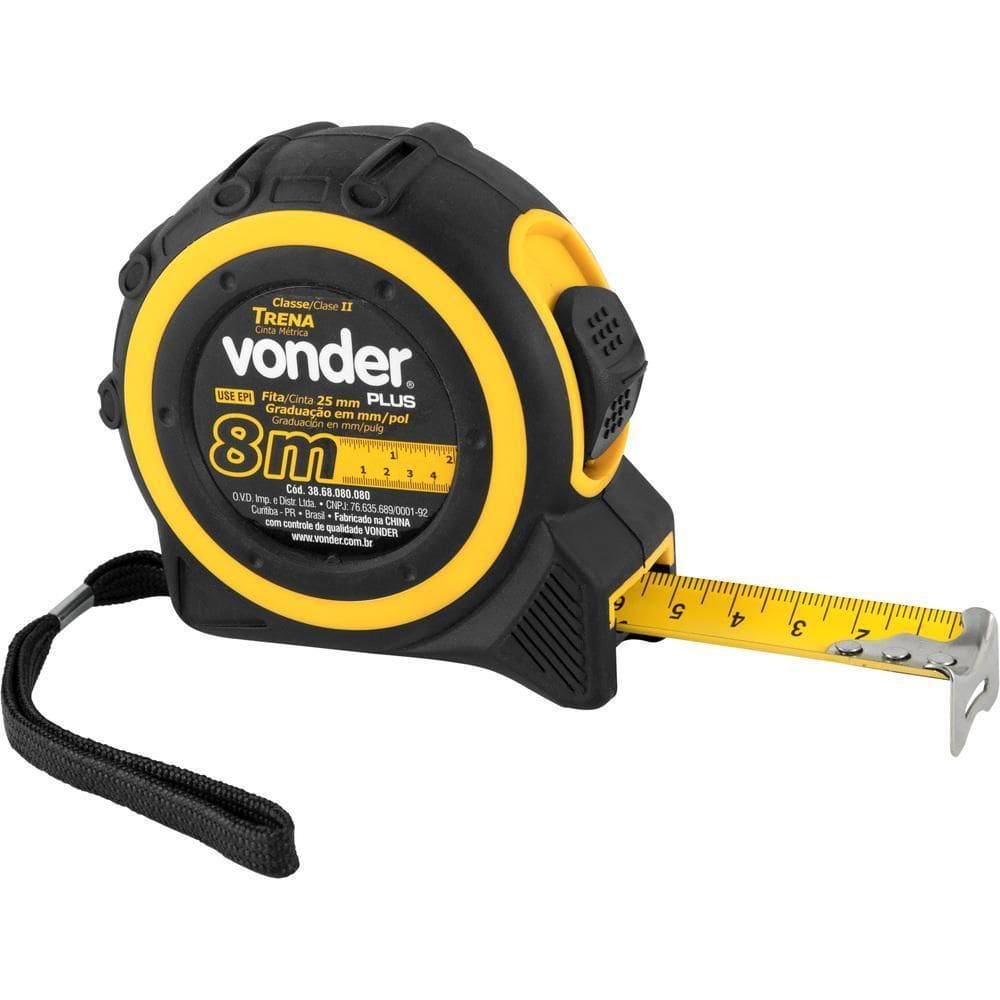 Trena Curta De Aço 8 M X 25 Mm Vonder Plus