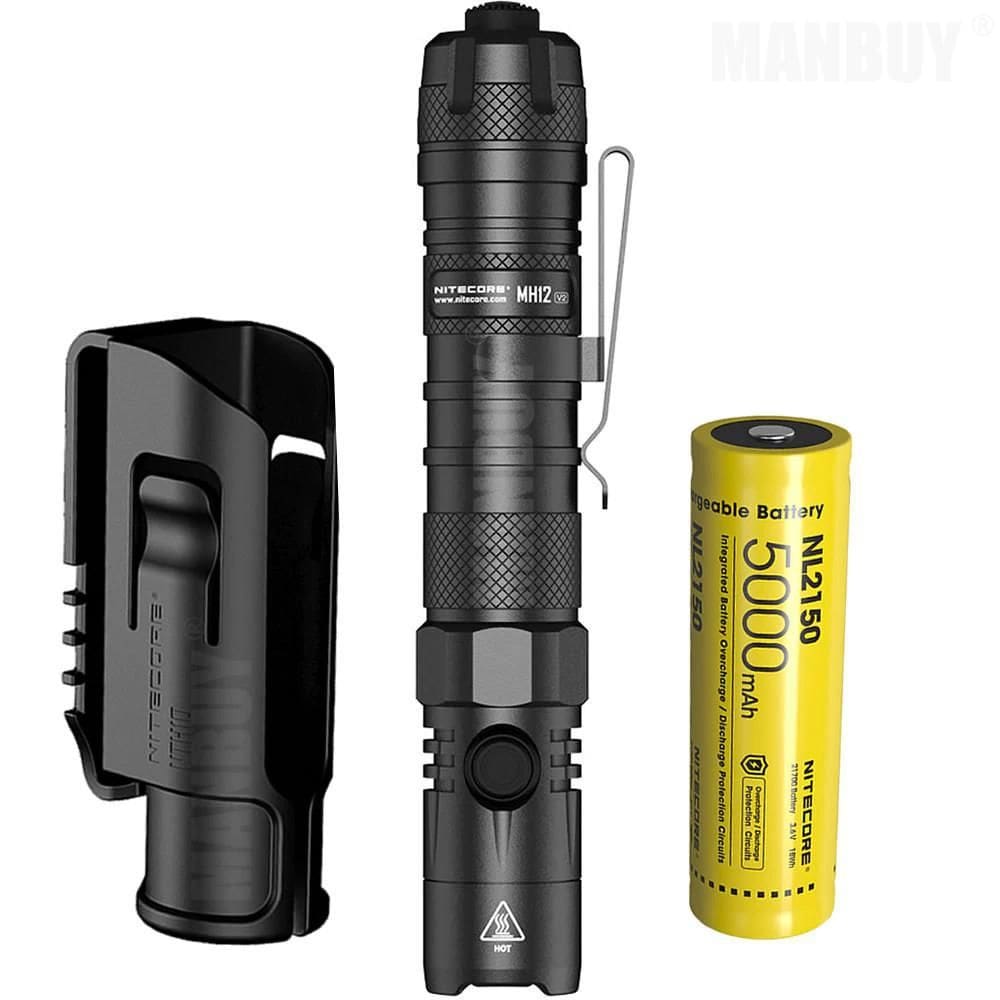 Lanterna Nitecore Mh12 V2 1200 Lumens Com Bateria 5000 Mah