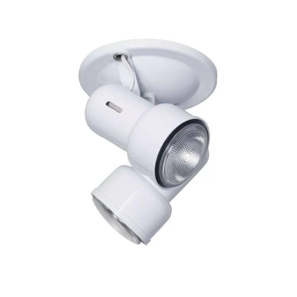 Spot Sobrepor Alumínio 2 Lâmpadas 60W E27 Biancoluce Branco