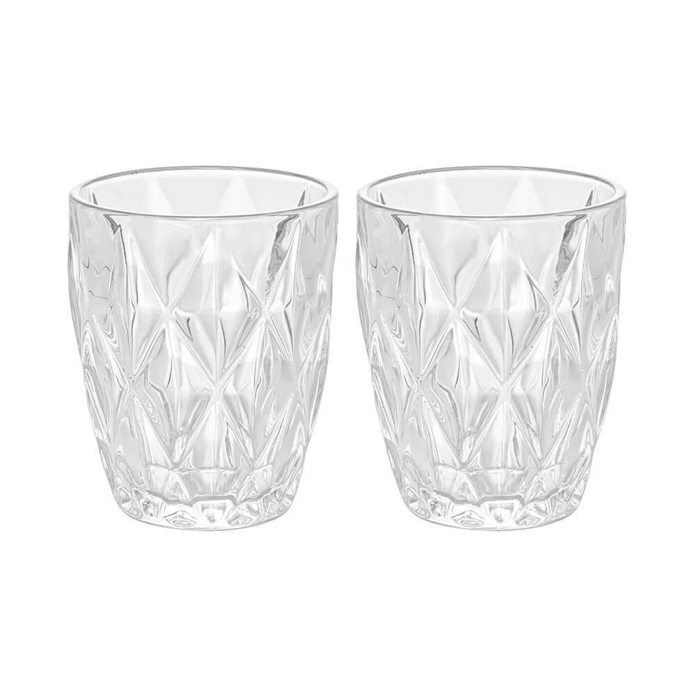 Jogo De Copos Lyor Diamond Transparente 270ml - 2 Peças