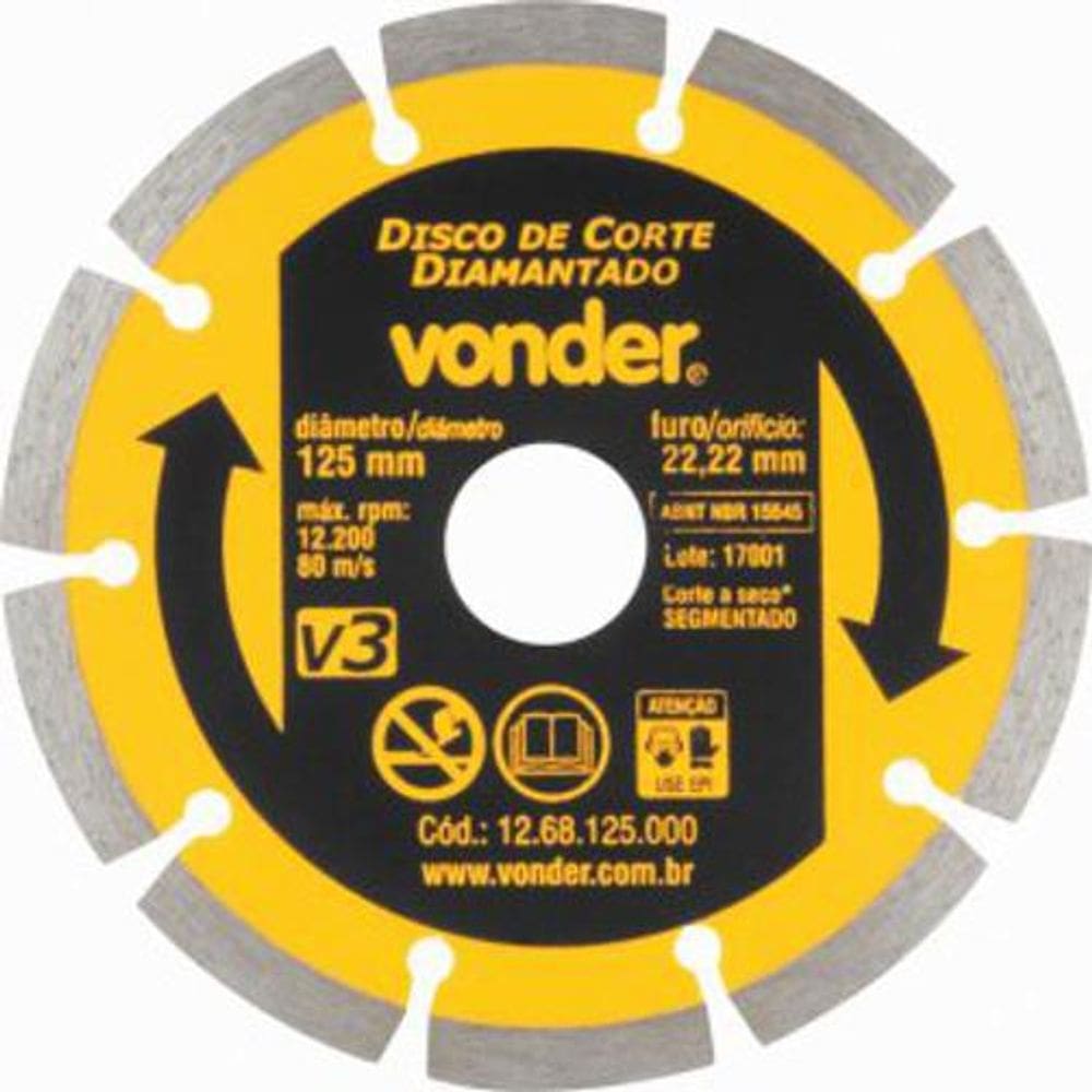 Disco Diamantado Vonder 125Mm V3 Segmentado