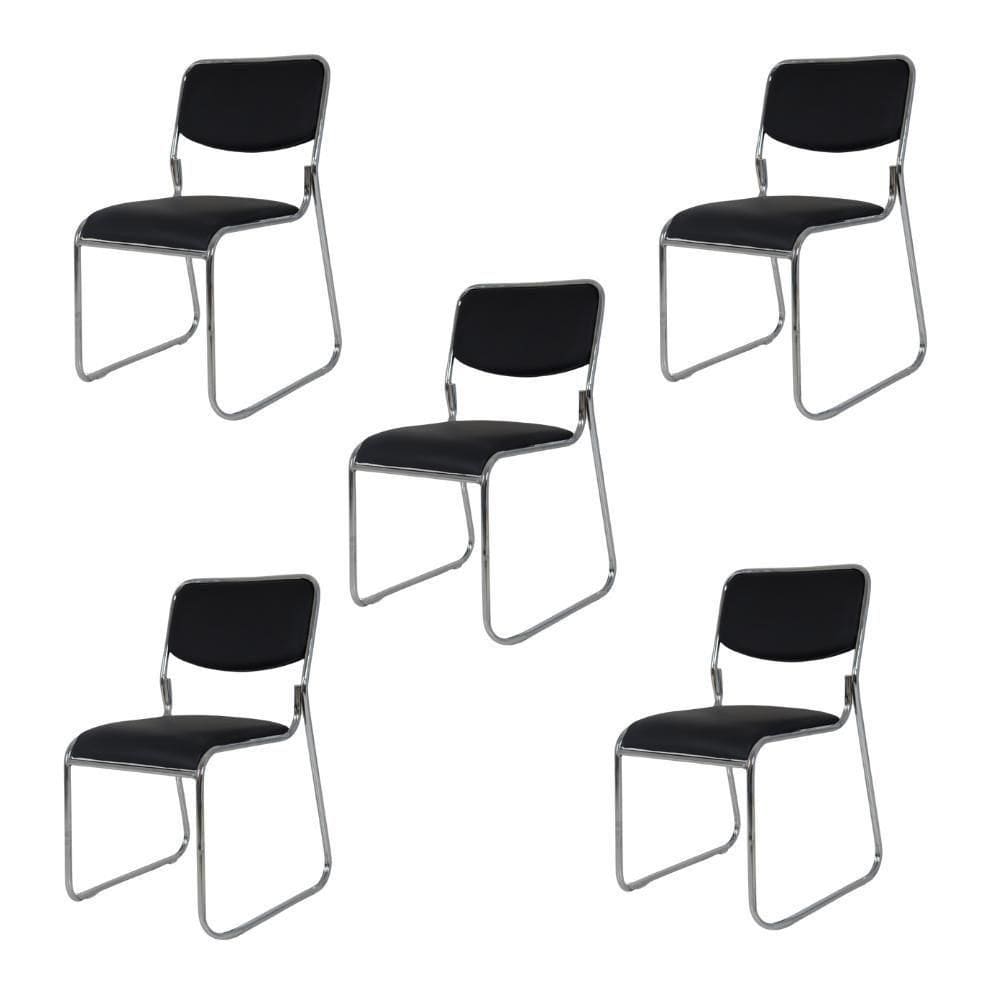 Kit 5 Cadeiras Pretas Dakkar Para Cozinha Mesa De Jantar Recepção