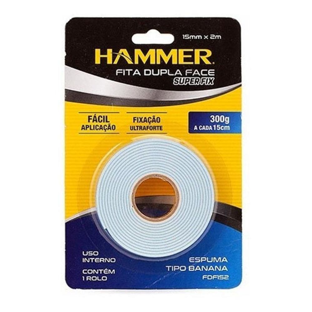 Fita Dupla Face Espuma Tipo Banana 15Mm X 2M Fdf152 Hammer