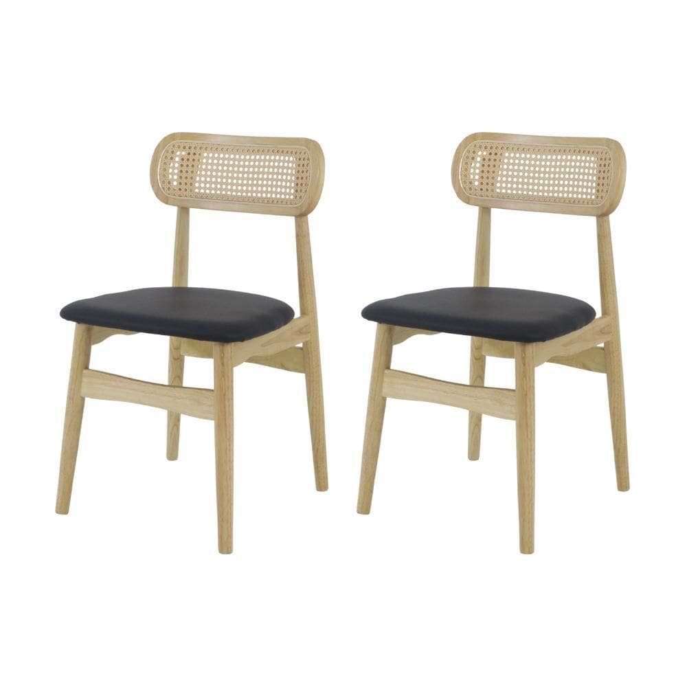 Kit 2 Cadeiras Para Mesa Sala De Jantar Rainer Madeira Pretas Preto