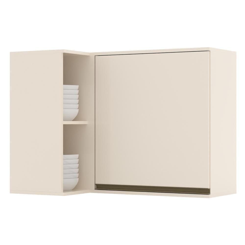 Armário Aéreo Canto Reto 1 Porta Connect Off White - Móveis Henn Off White