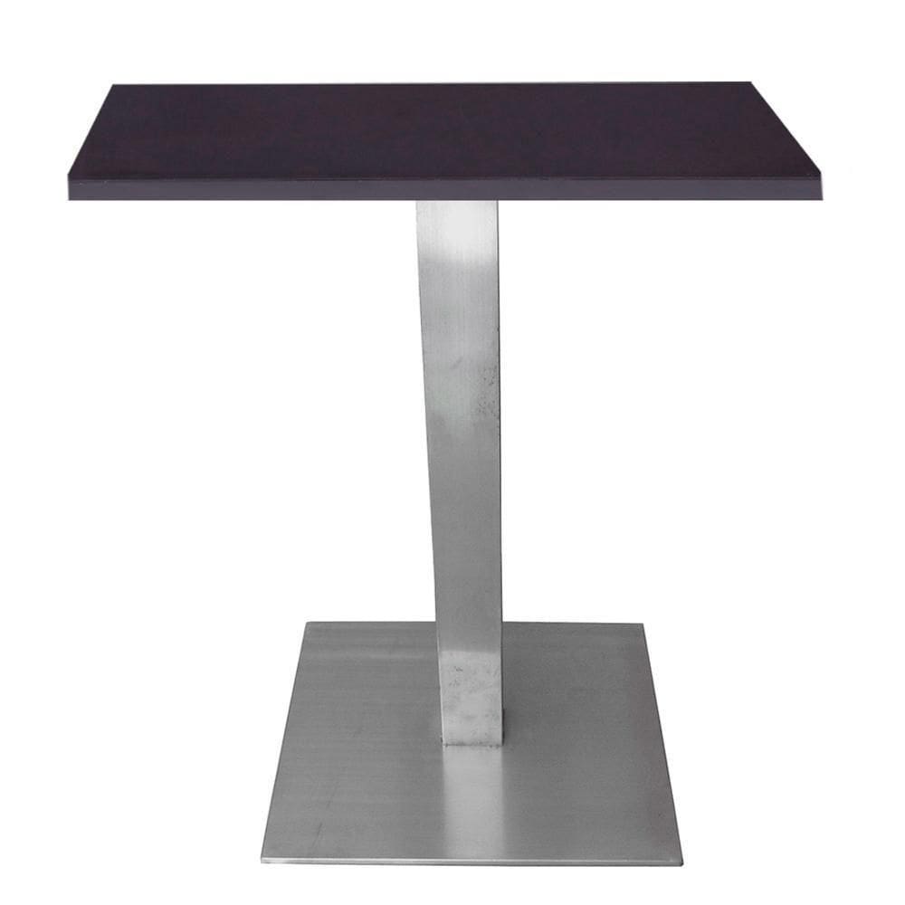 Mesa Quadrada Alpha Inox Prata 73,50 Cm (altura) Tampo Mdp Quadrado 70 Cm Preto (larg)