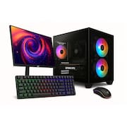 PC Gamer Completo Skill Apex Series, AMD Ryzen 5 5500, Radeon RX 580 8GB, 16GB DDR4, SSD 256GB M.2, Monitor LED 24” 180Hz, Preto SAS001