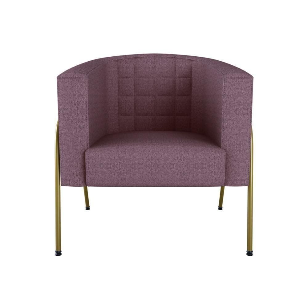 Poltrona Decorativa Base Em Metal Dourada Lisboa Genebra Matrix Genebra-dourada