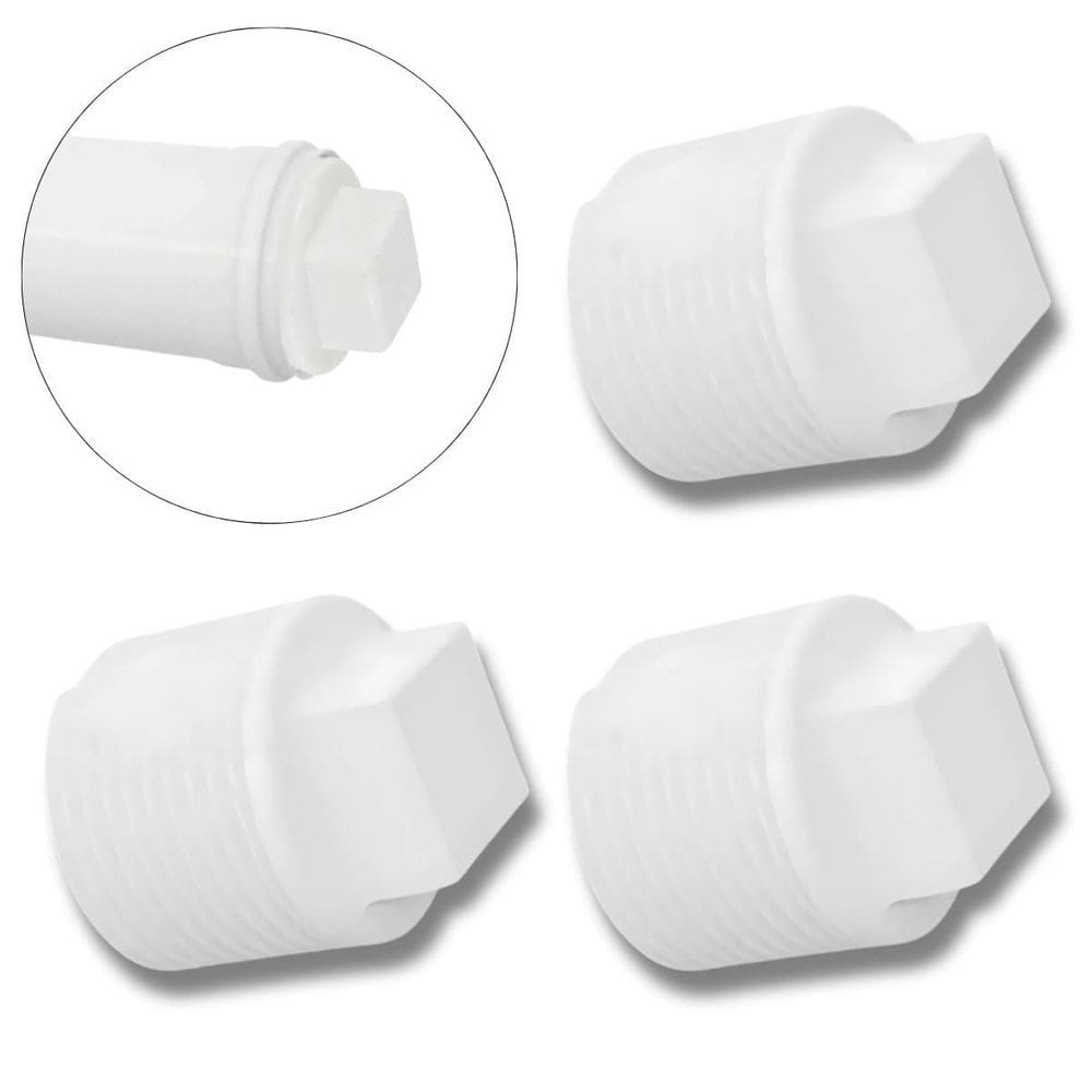 Plug Tampão 3/4 Polegada Roscável Em Pvc Branco 03 Un