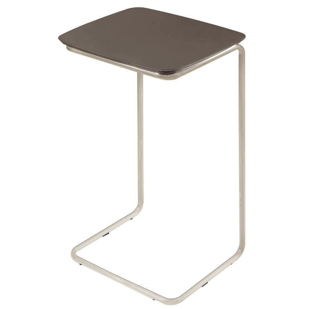 Mesa De Apoio Slim Concreto Em Metal Cromado