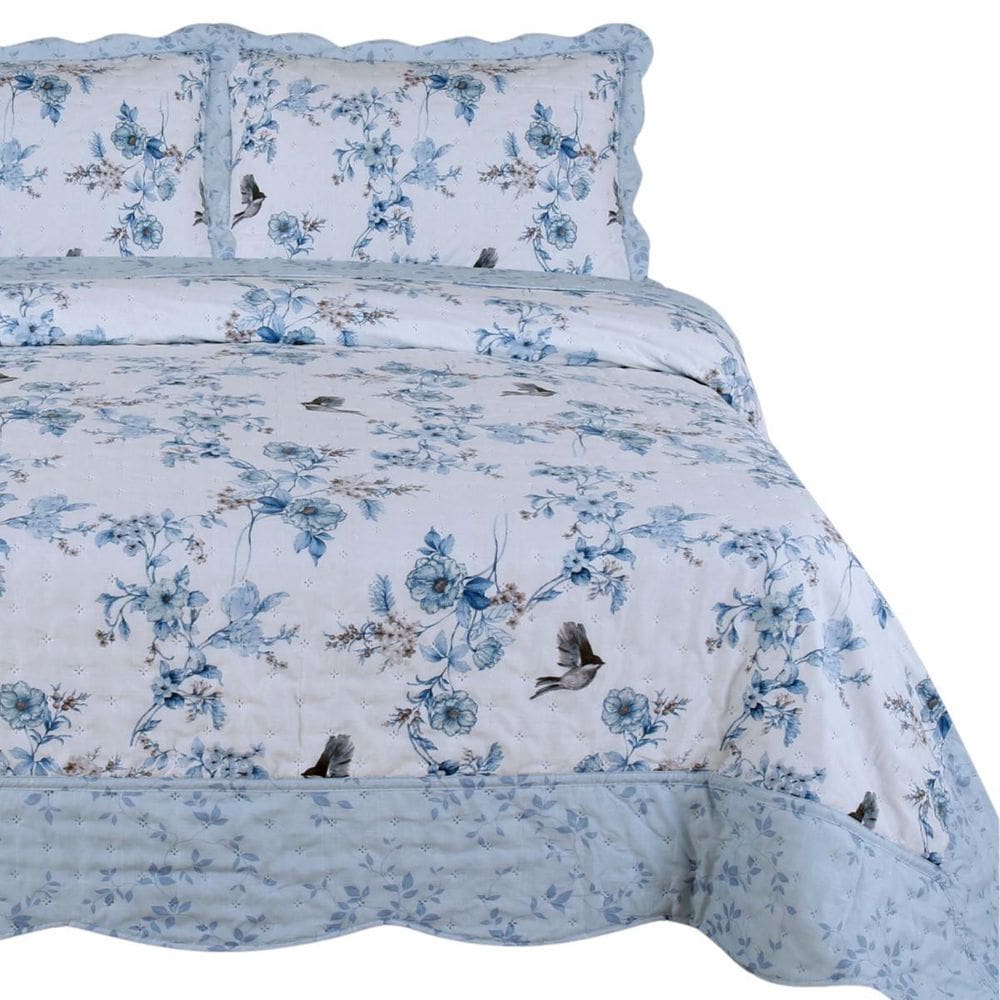 Cama Posta King Arielle Colcha Luxo Algodão 300 Fios Bordado