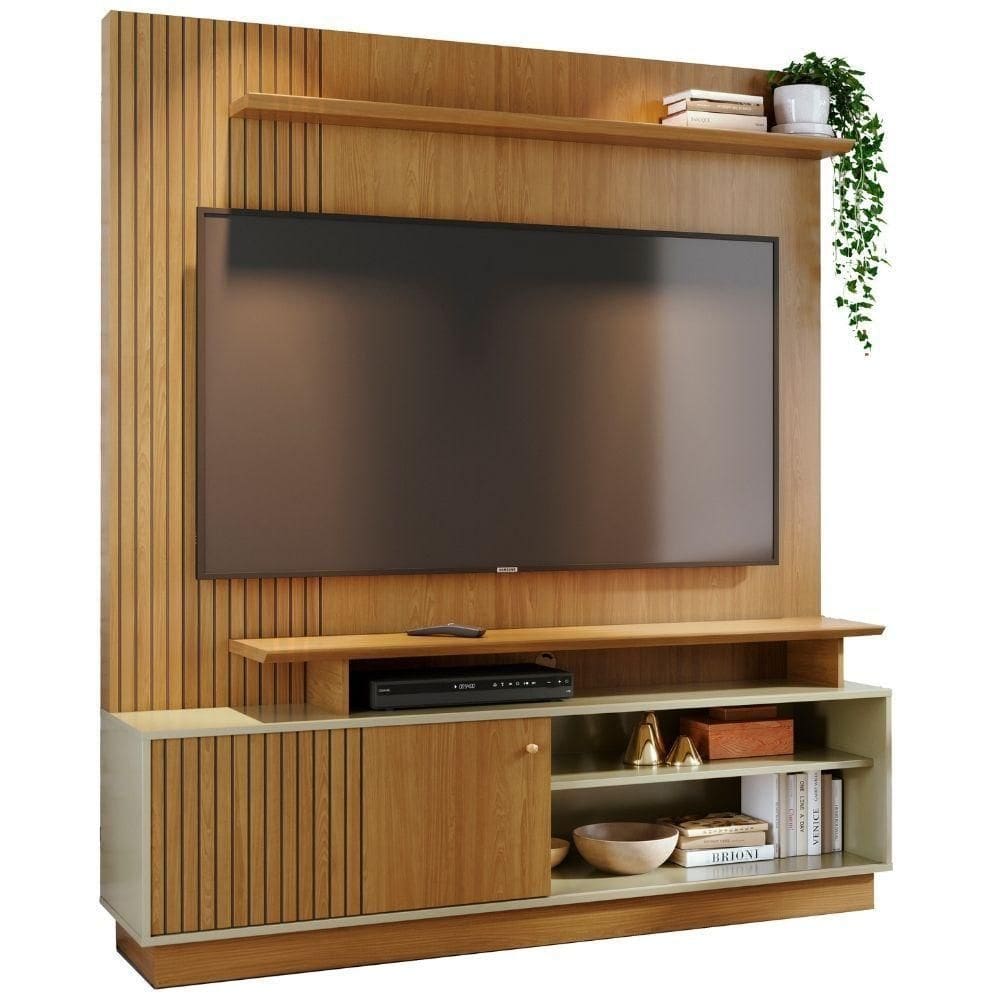 Estante Home Para 65 Polegadas Ares Cumaru Opala Madetec