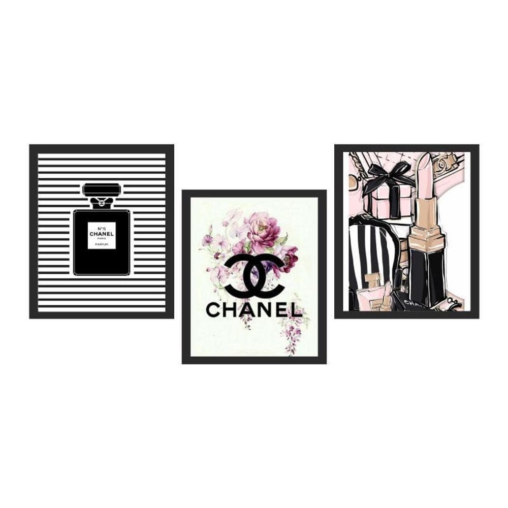 Kit 3 Quadros Decorativos Para Salão, Quarto Estética