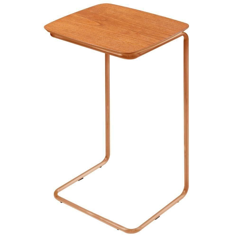 Mesa De Apoio Slim Castanho Em Metal Cobre