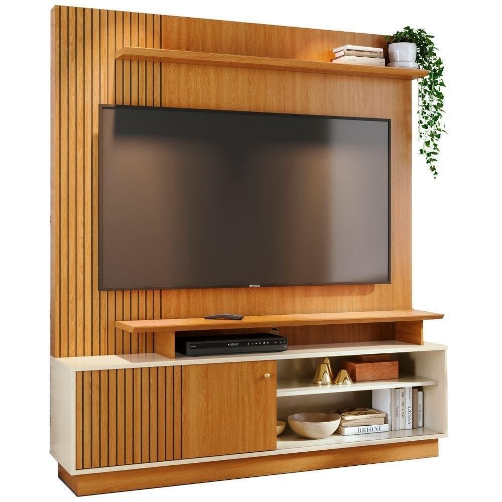 Estante Home Para 65 Polegadas Ares Cinamomo Off White Madetec