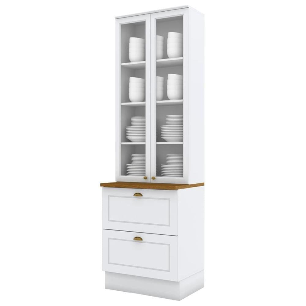 Cristaleira 2 Portas 2 Gav 72cm C357 Americana Nature Henn