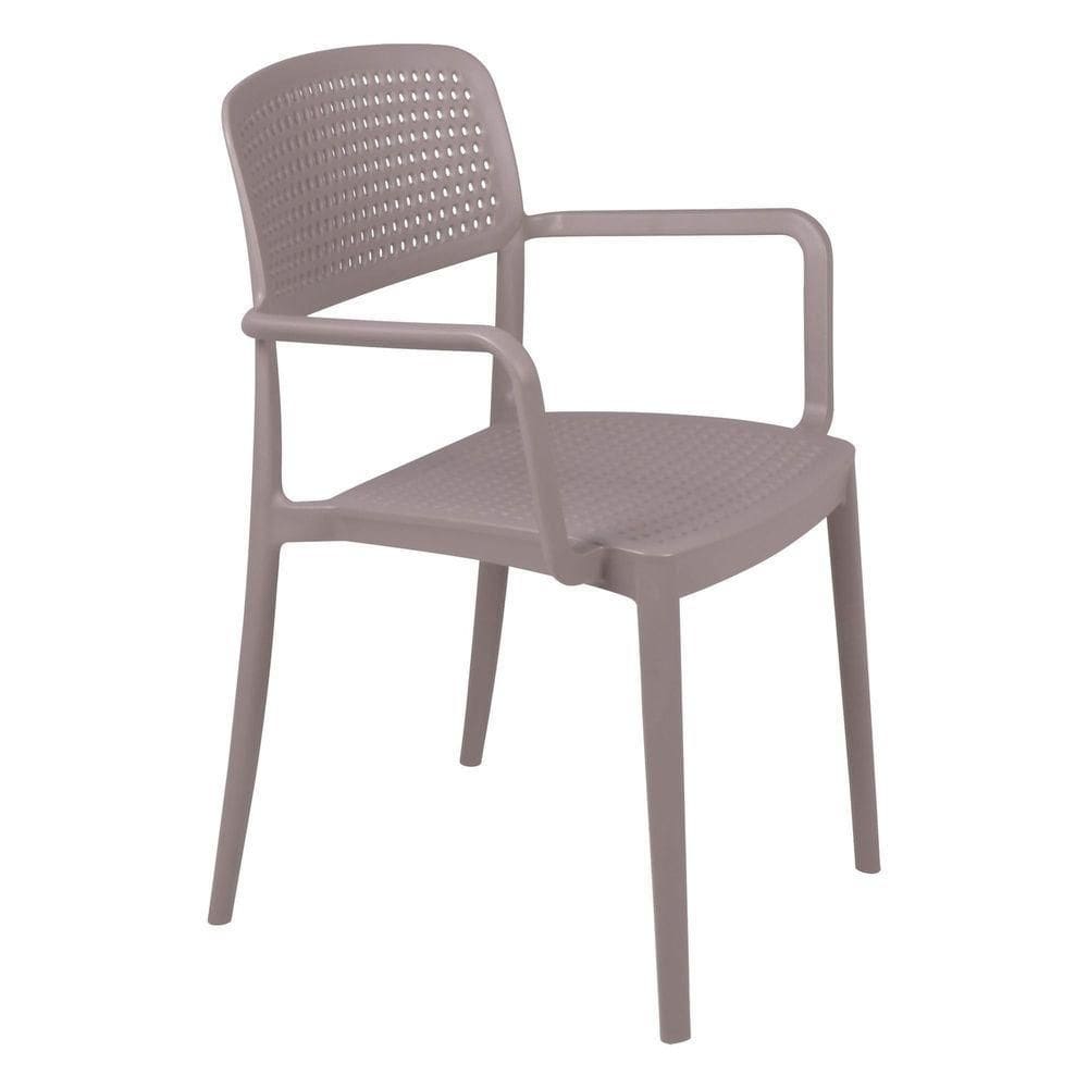 Cadeira Tramontina Serena Em Polipropileno Camurça Com Braços Tramontina