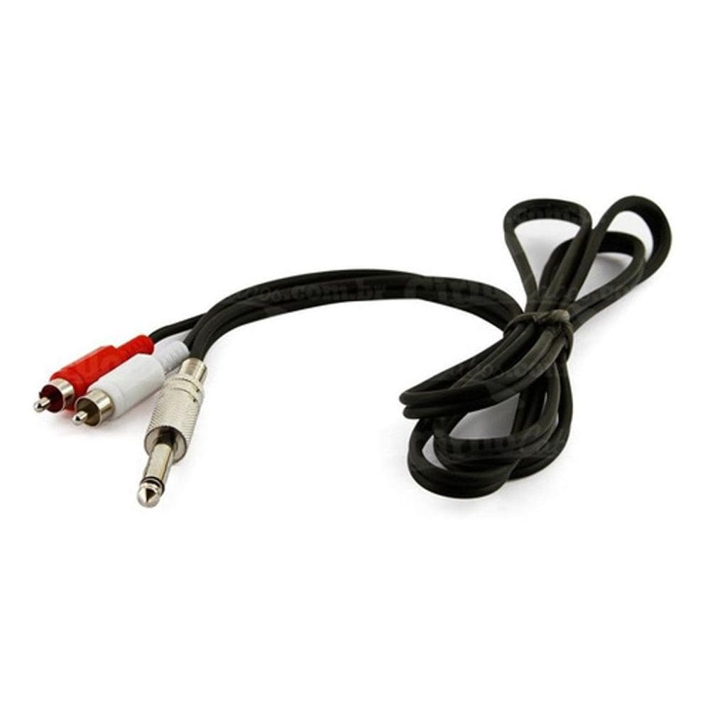 Cabo P10 Mono Para 2 Rca - 4 Metros