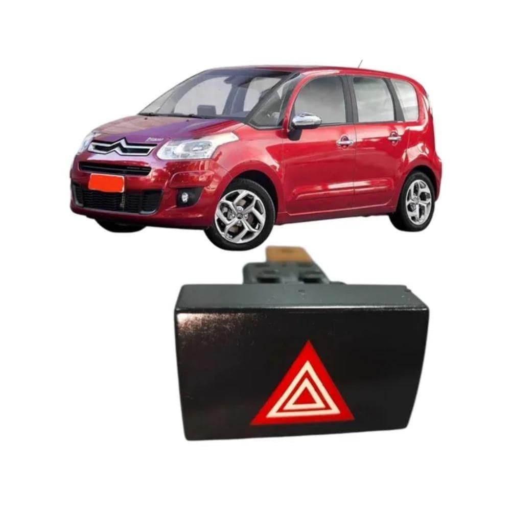 Botão De Pisca Alerta Citroen C3 Picasso 2014 96661966 Preto