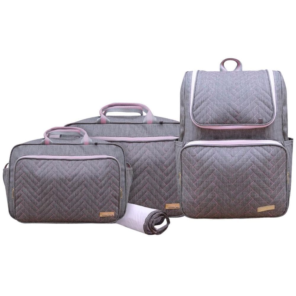 Kit Bolsas Maternidade Mave Baby Exclusive Cinza E Rosa